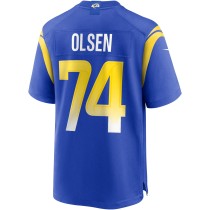 Men's Los Angeles Rams Merlin Olsen Number 74 Nike Royal Game Retired Player Jersey
