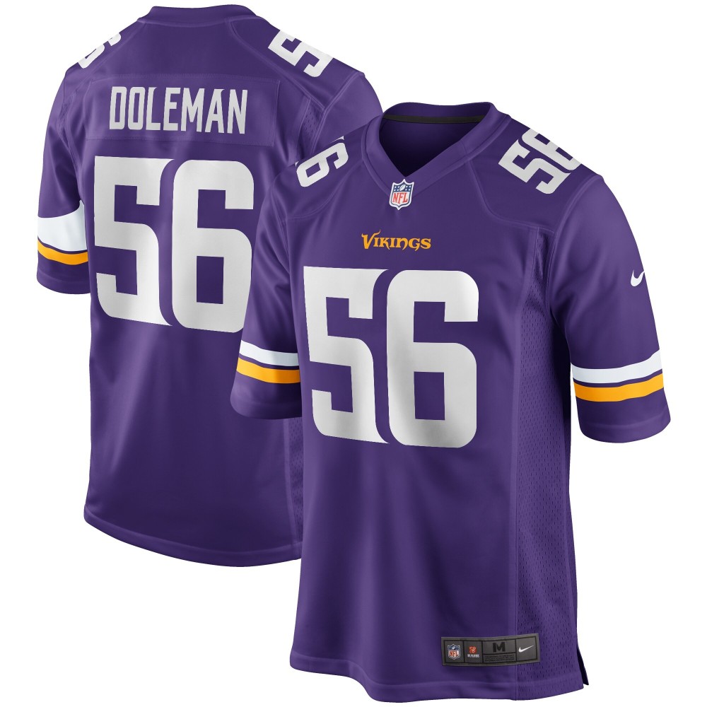 Men's Minnesota Vikings Chris Doleman Number 56 Nike Purple Game Retired Player Jersey
