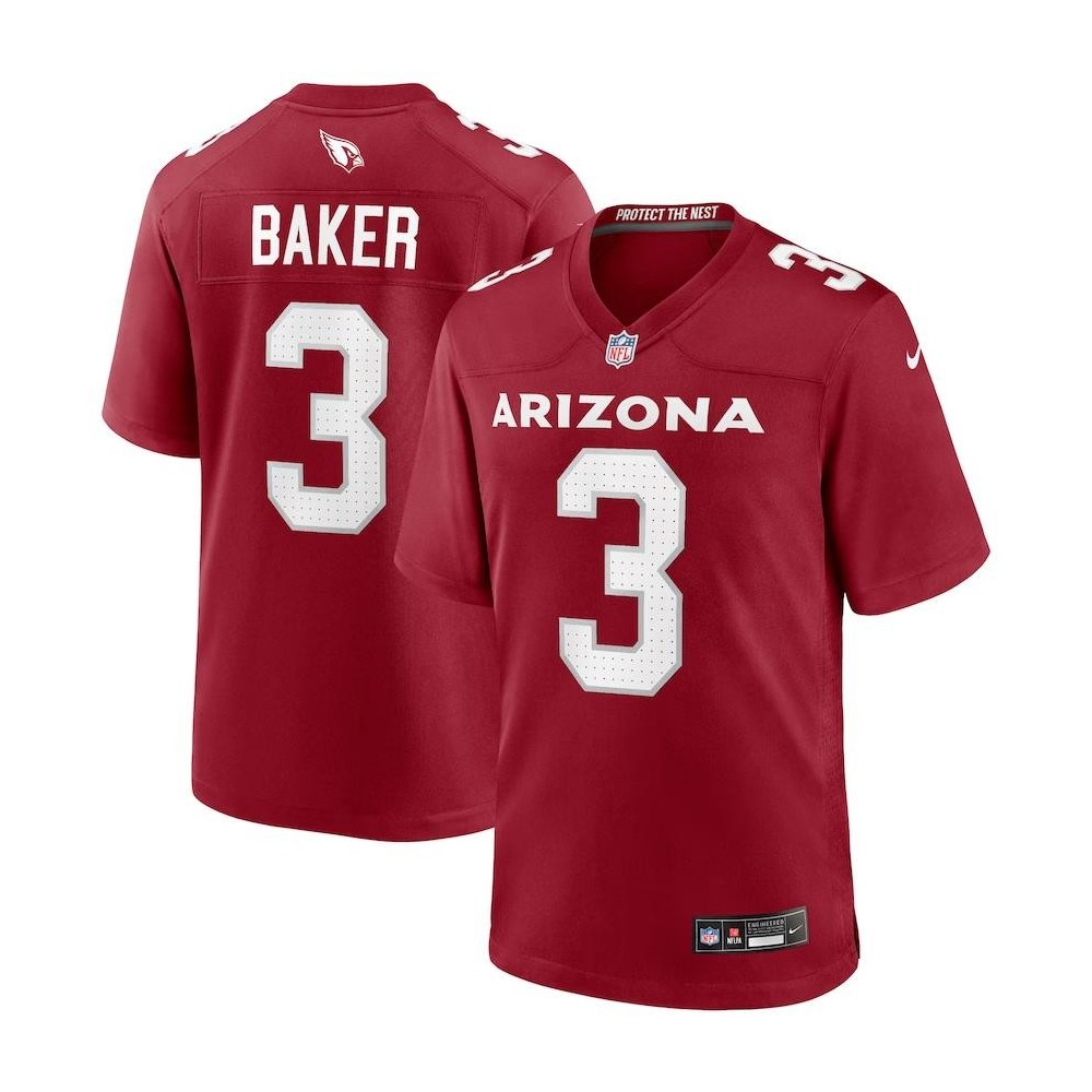 Men's Arizona Cardinals Budda Baker Number 3 Nike Cardinal Game Player Jersey