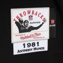 Men's Cincinnati Bengals Anthony Muñoz Number 78 Mitchell & Ness Black Authentic Throwback Retired Player Jersey